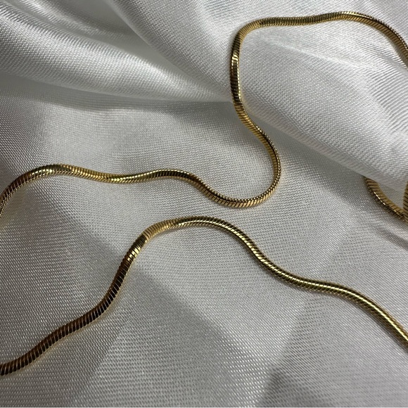 Men's 18k Gold Plated Flat Snake Chain - Picture 6 of 8